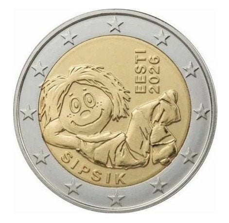 2 euro Estland 2026 kinderliteratuur Sipsik, Verzenden, Estland, 2 euro