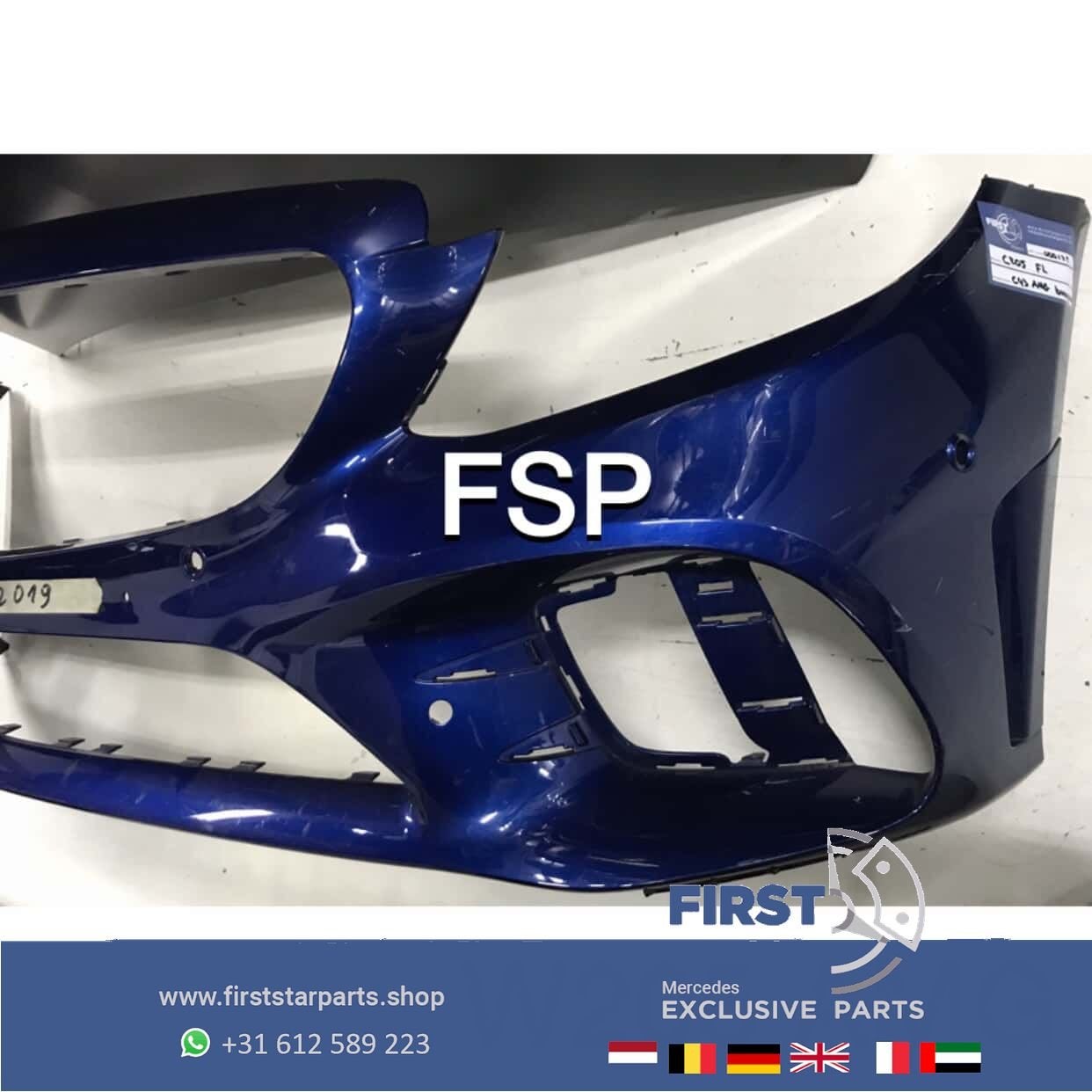W205 C205 FACELIFT AMG VOORBUMPER BLAUW 2018-2021 ORIGINEEL, Gebruikt, -, Voor, Ophalen of Verzenden