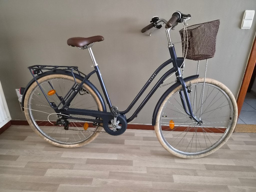 Decathlon Elops 520 stadsfiets Maat L/XL Donkerblauw., 53 tot 56 cm, Velgrem, Versnellingen, Zo goed als nieuw