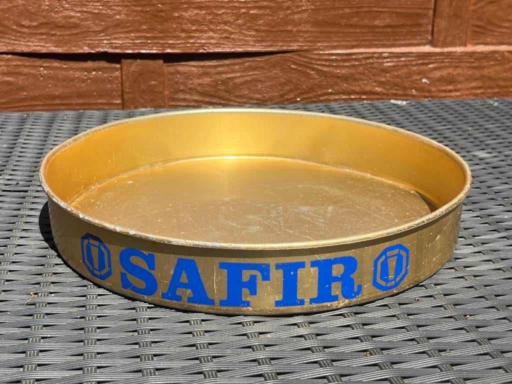 Vintage dienblad safir, Verzamelen, Biermerken, Ophalen, Zo goed als nieuw