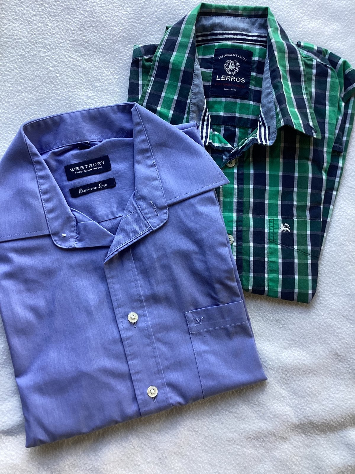 2 overhemden voor heren , mt. 39, Ophalen, Blauw