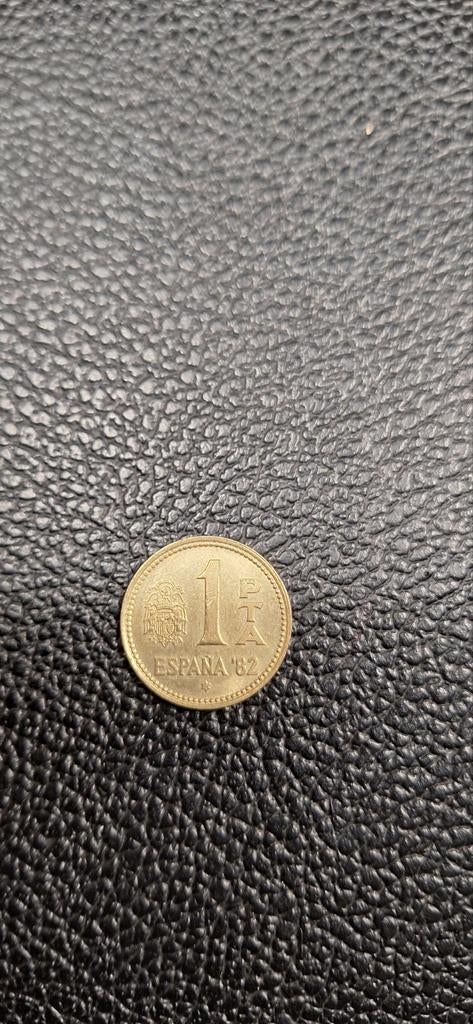 2#    Spanje 1 peseta 1980 España '82, Postzegels en Munten, Ophalen of Verzenden