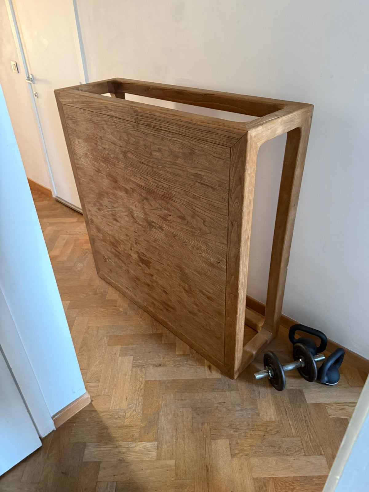 Teak salontafel vierkant, Ophalen, Zo goed als nieuw, Vierkant