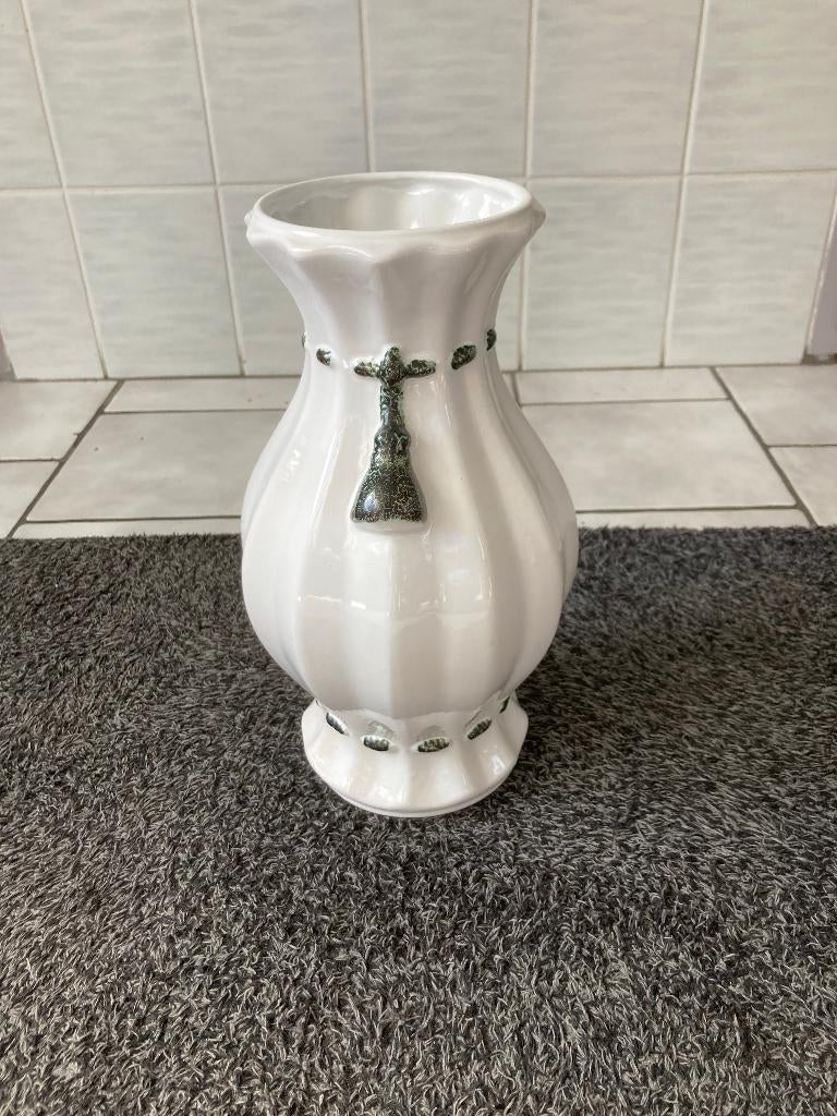 1 witte vaas., Ophalen, Zo goed als nieuw, Wit
