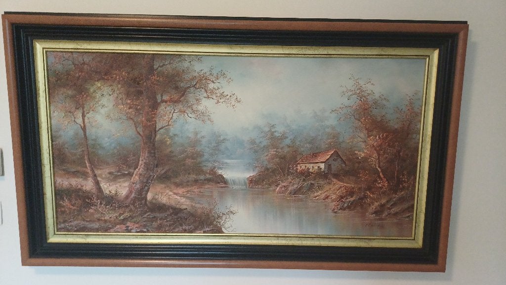 Peinture 142 cm X 82cm, Enlèvement, Encadré, Paysage