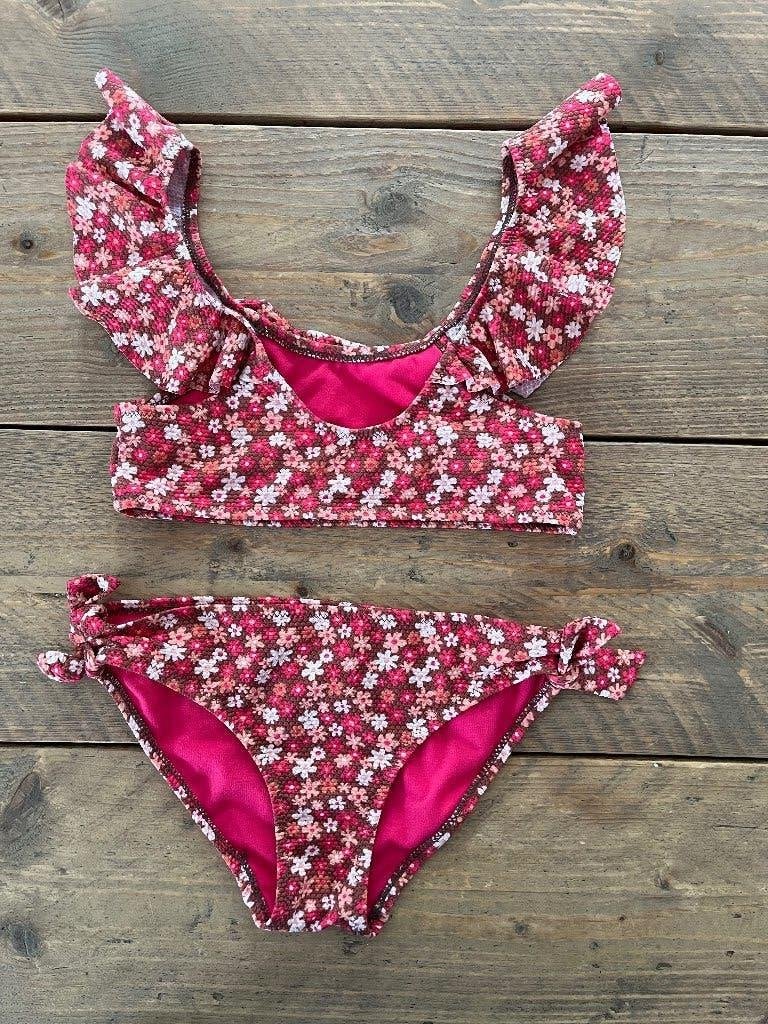 Fleurs de bikini HEMA 128 - 134, Enlèvement ou Envoi, Comme neuf, Hema, Vêtements de sport ou Maillots de bain
