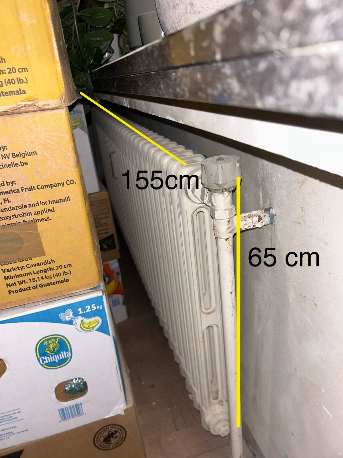 Oude gietijzeren uitvoering met 32 elementen, Doe-het-zelf en Bouw, Verwarming en Radiatoren, Ophalen, Gebruikt, Radiator
