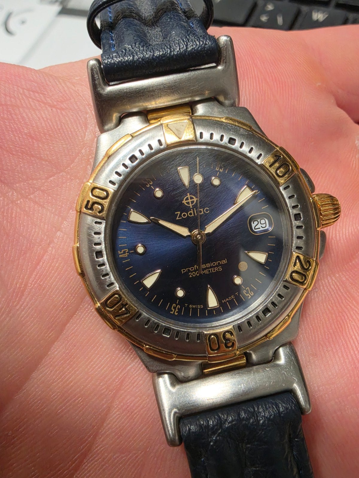 Zodiac Professional 200M, Montre-bracelet, Autres marques, Enlèvement ou Envoi, Acier