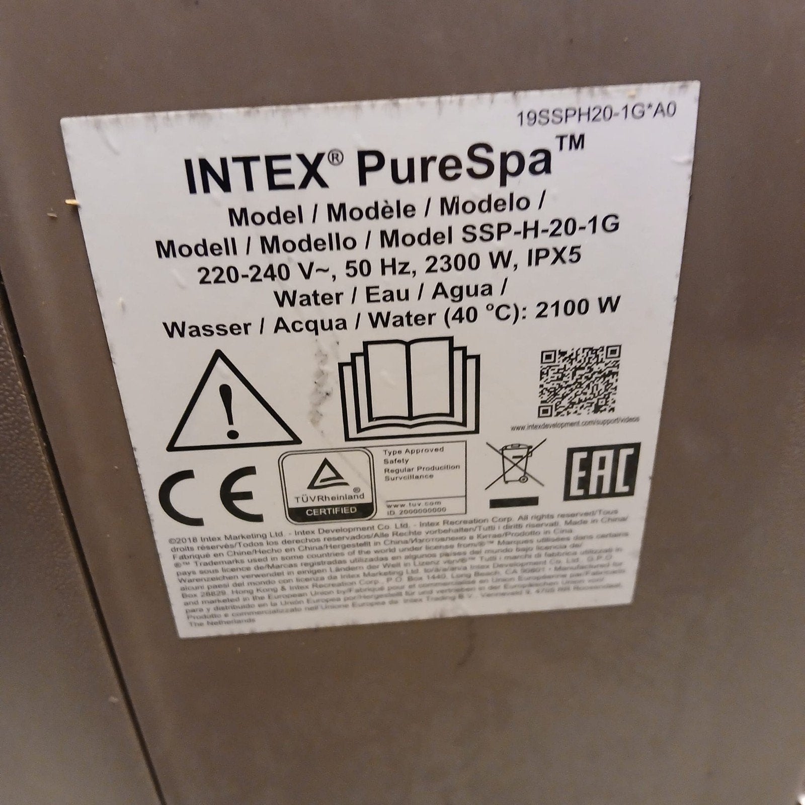 Intex PureSpa jacuzzi enkel pomp/verwarming, Tuin en Terras, Ophalen, Gebruikt, Pomp, Opblaasbaar