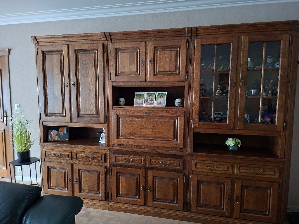 donkereiken wandkast, 300 cm ou plus, Enlèvement, Utilisé, 200 cm ou plus