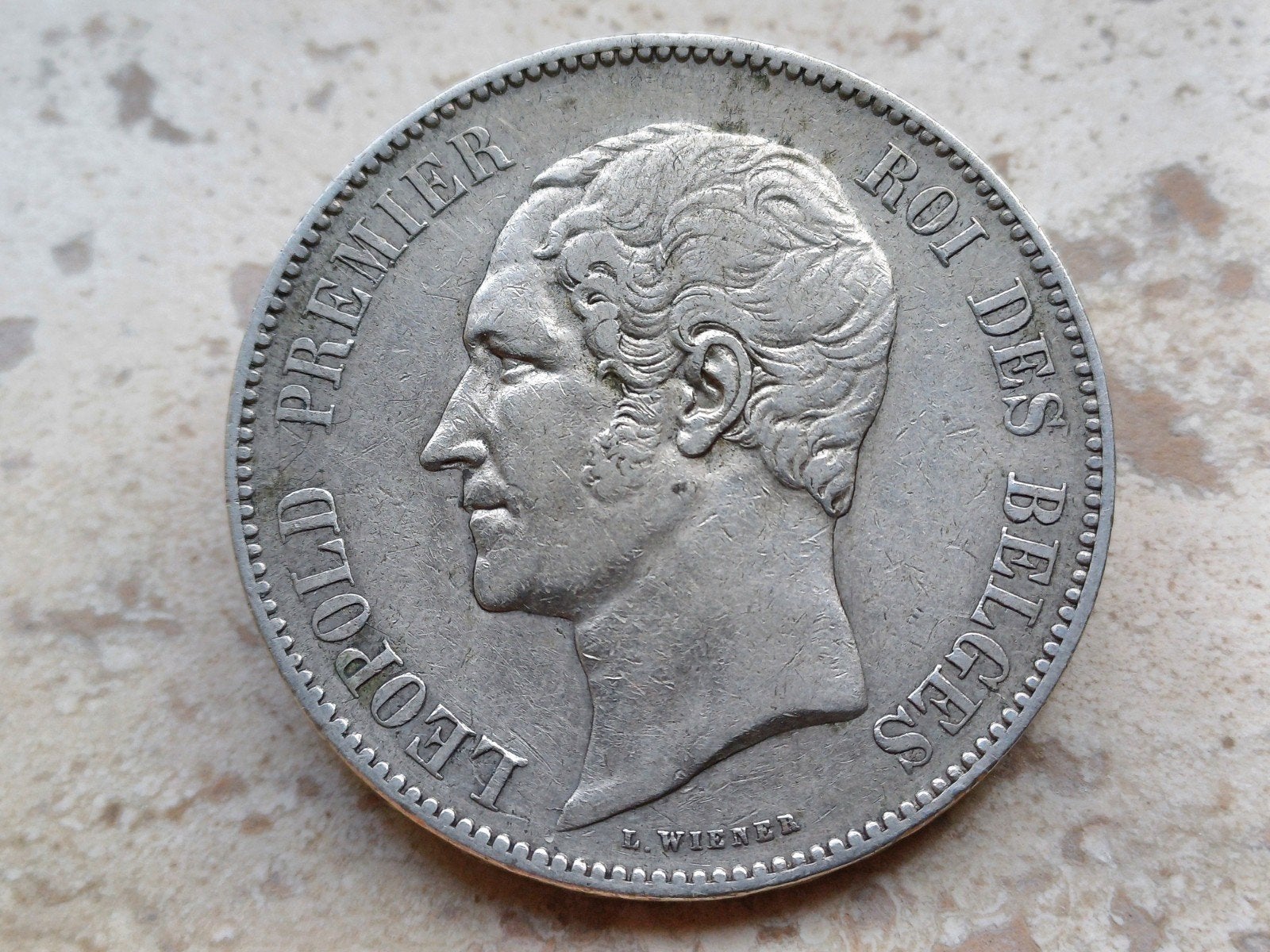 BELGIQUE 5 FRANCS 1852 LÉOPOLD I EN ARGENT, Enlèvement ou Envoi, Monnaie en vrac, Argent, Argent