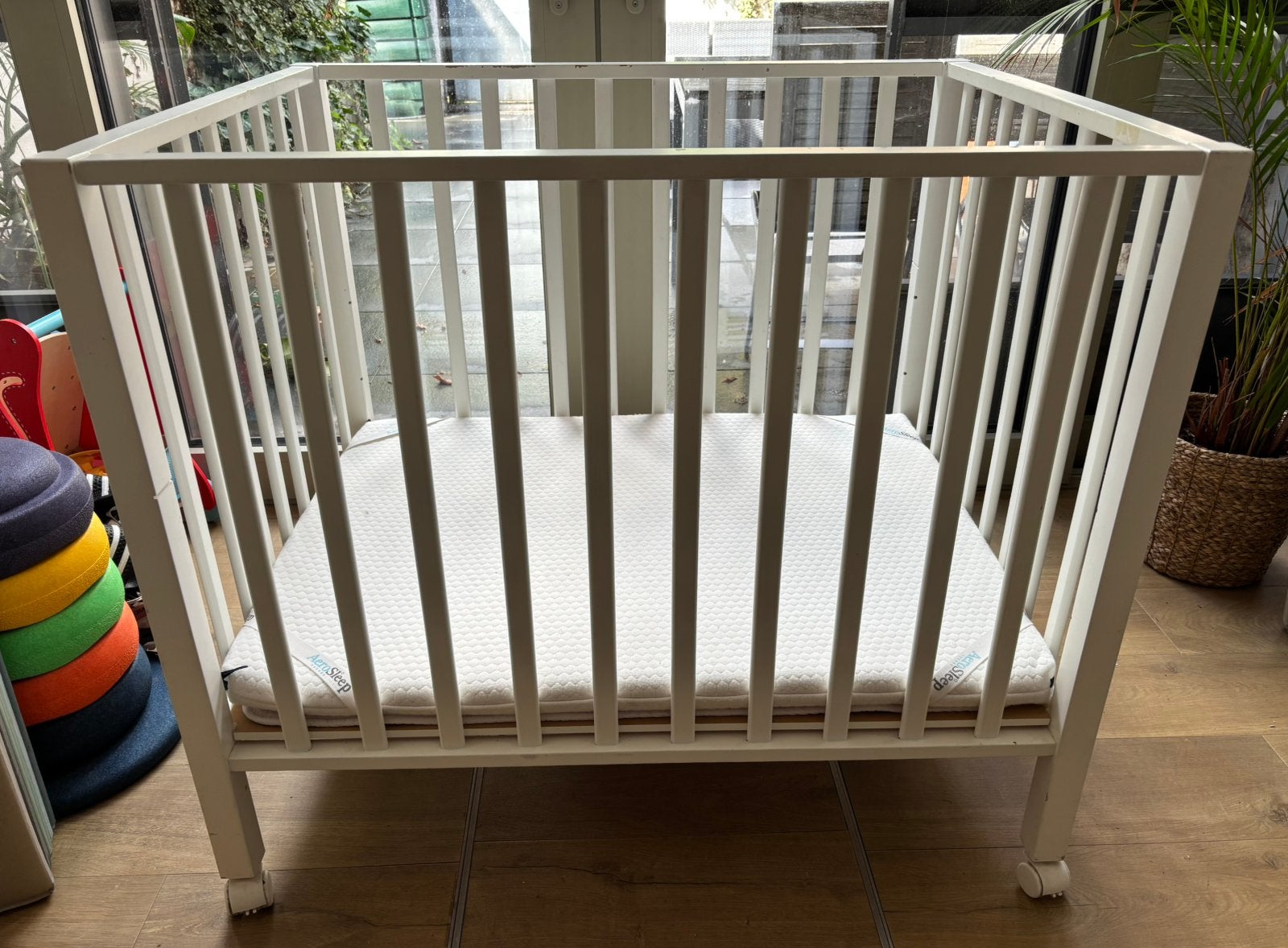 Babypark in hoogte verstelbaar met wieltjes, Kinderen en Baby's, Ophalen, Gebruikt, Rechthoekig, In hoogte verstelbaar