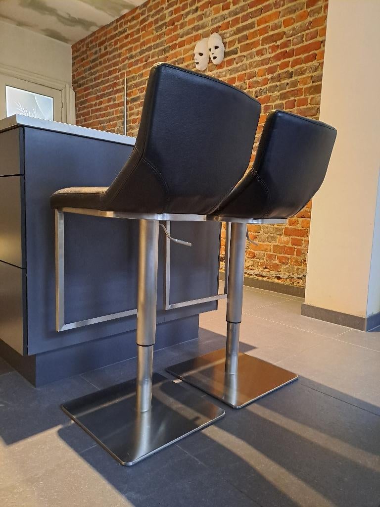 Set verstelbare barkrukken, Huis en Inrichting, Barkrukken, Ophalen, 60 tot 90 cm, Met voetsteun, 2 krukken
