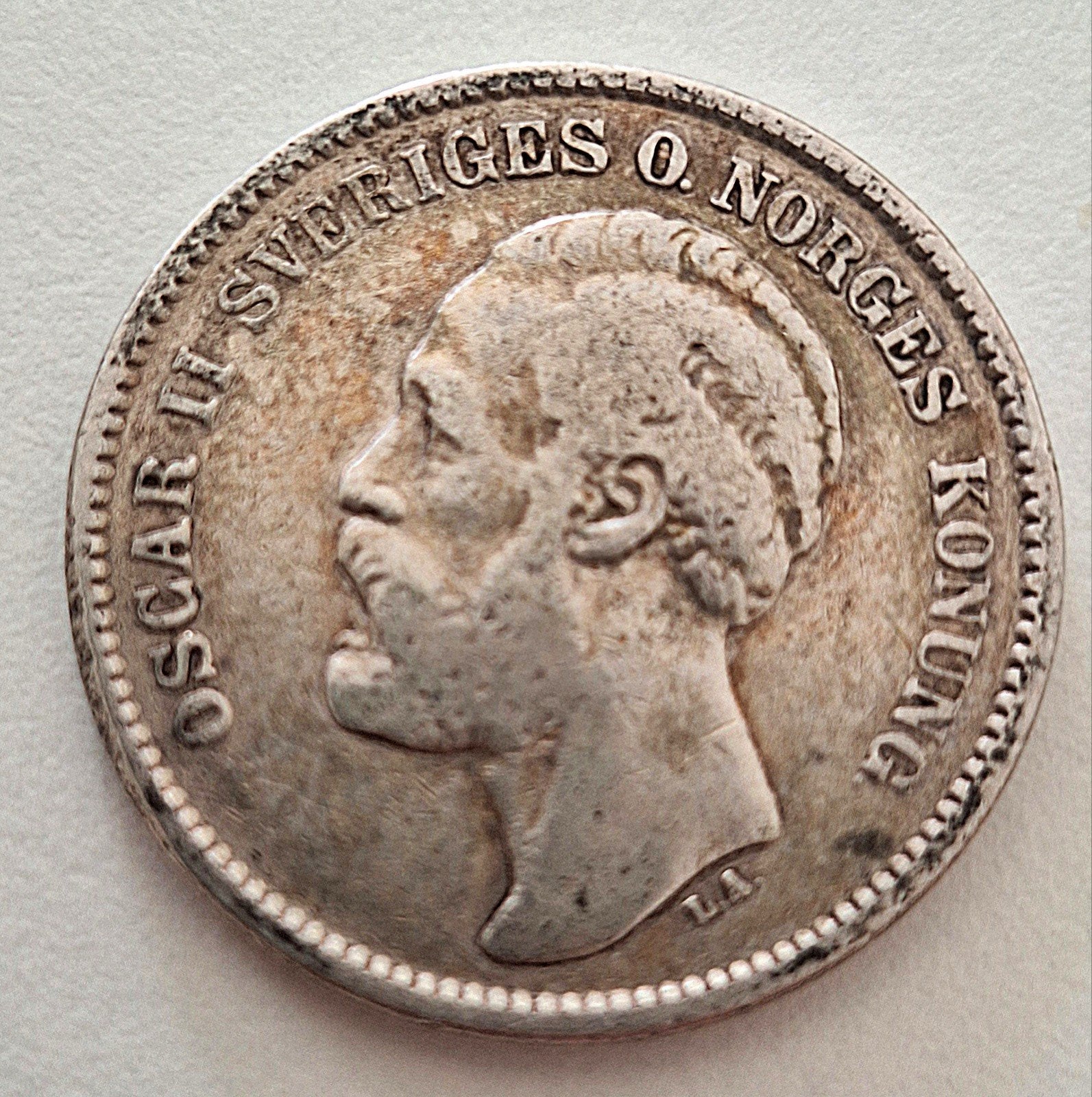 suède 2 kronen 1876 art zeldzame kwaliteit, Postzegels en Munten, Munten | Europa | Niet-Euromunten, Zilver