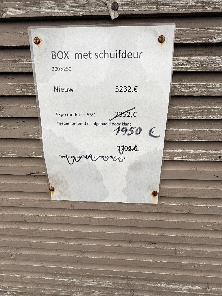 Tuinhuis Gardival Box met schuifdeur 3.00/2.50, Jardin & Terrasse, Enlèvement, Utilisé, Bois, Abri de jardin