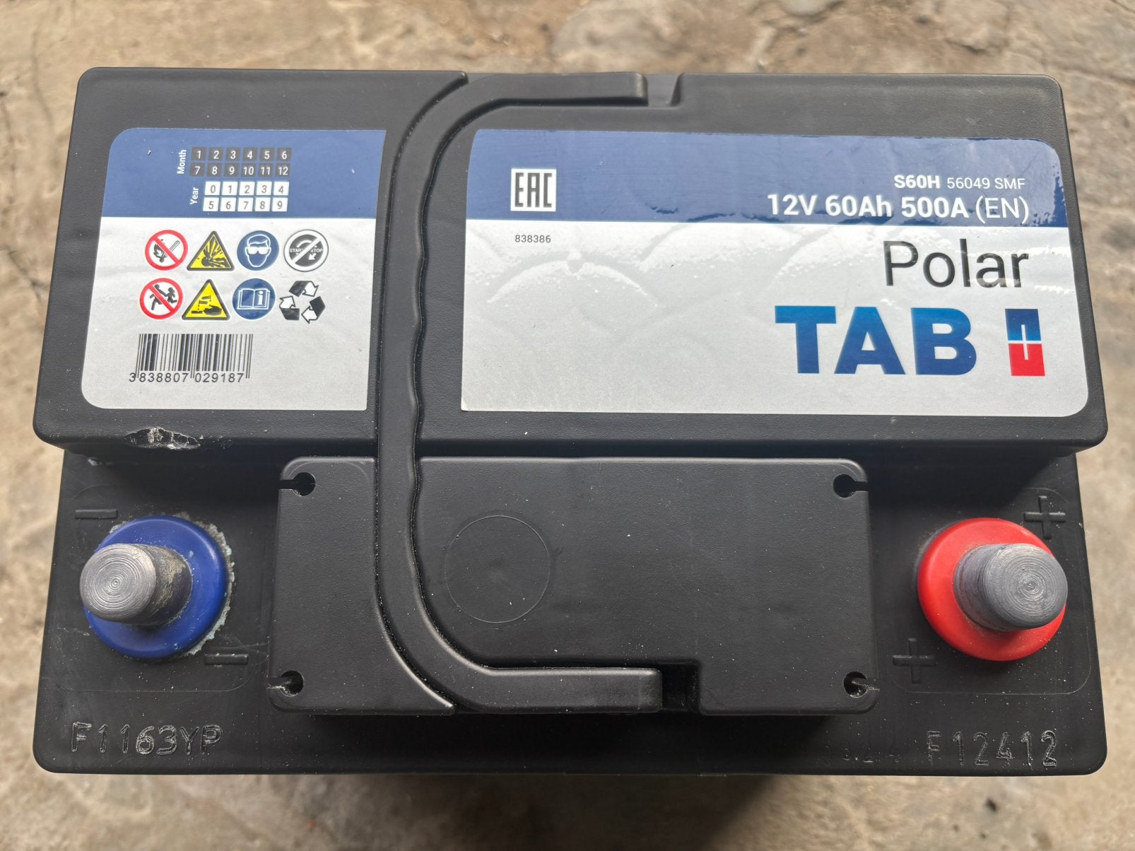 Autobatterij 12V 60Ah 500A, Auto-onderdelen, Gebruikt