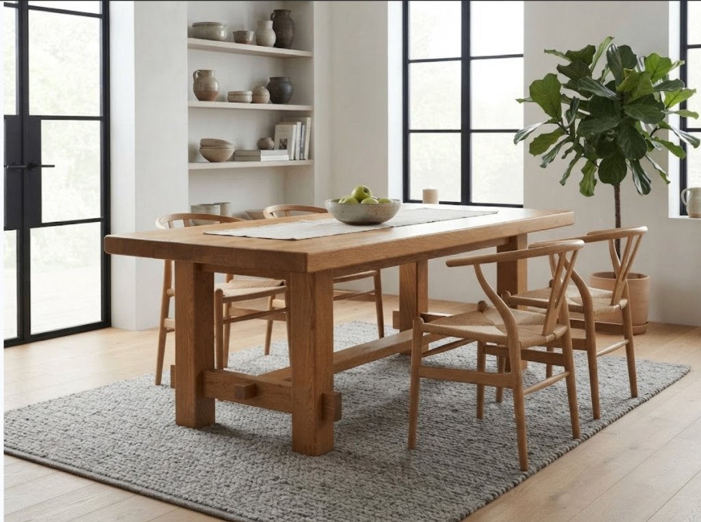 scandinavische eiken tafel, Huis en Inrichting, Ophalen, Gebruikt