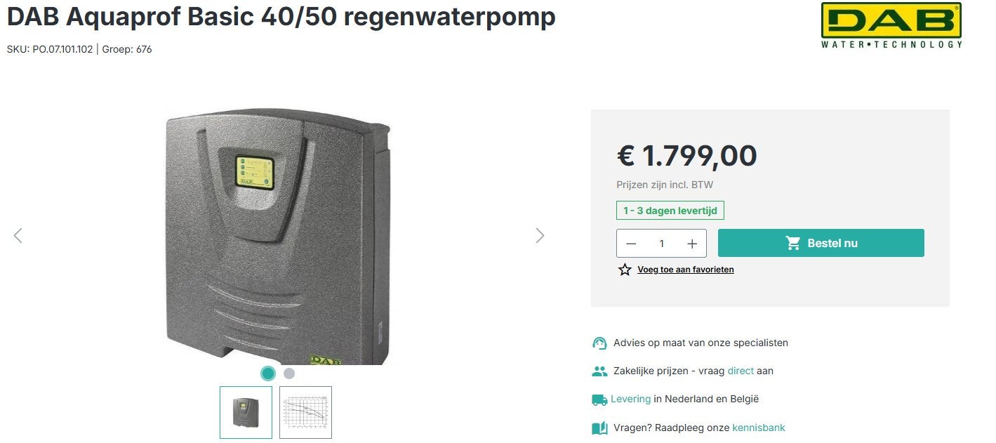 Nieuwe regenwaterpomp DAB AQUAPROF 40/50, Ophalen, Nieuw