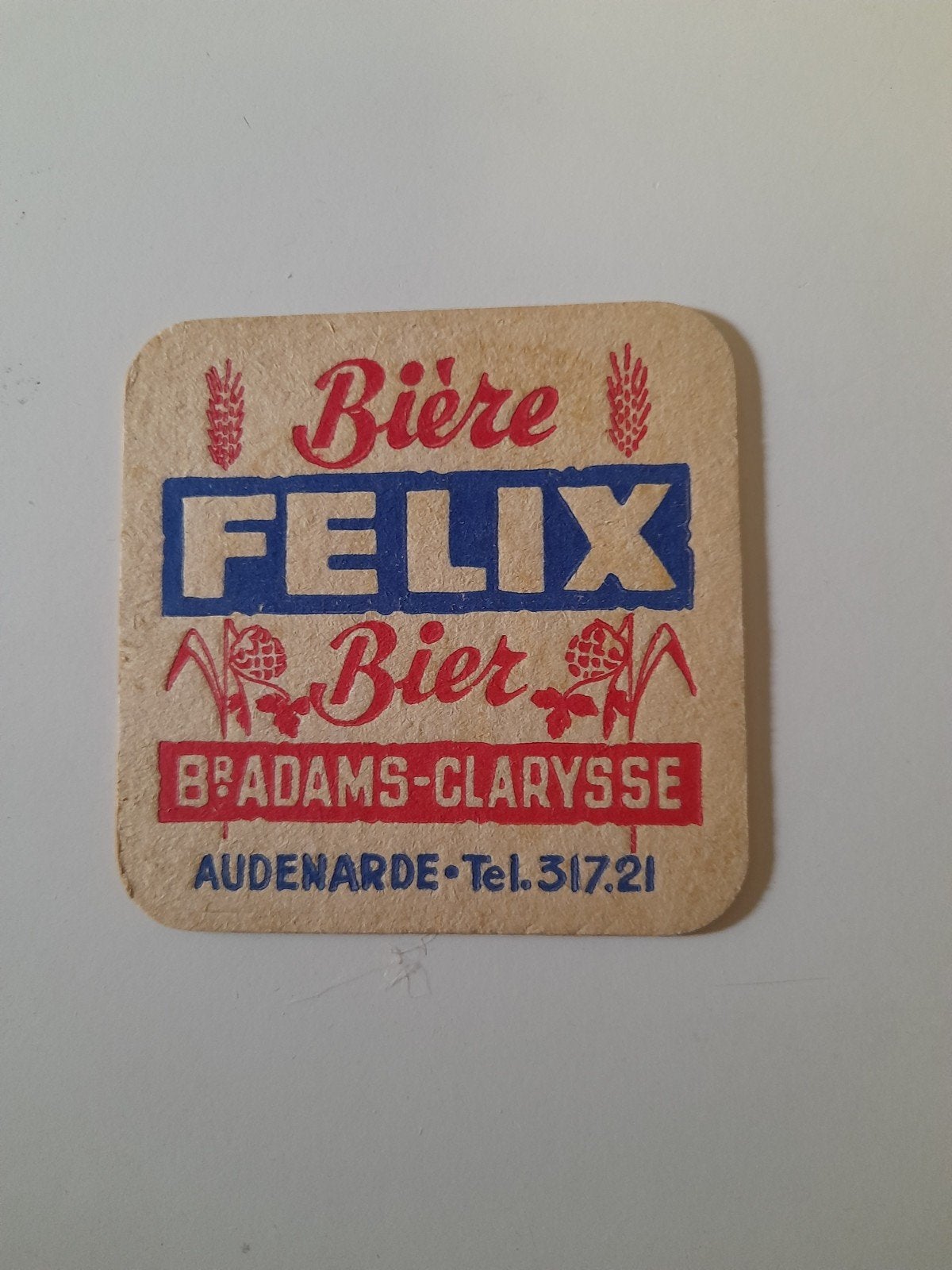 Zeer oud bierviltje brouwerij Felix oudenaerde, Verzamelen, Biermerken, Ophalen of Verzenden