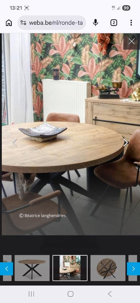 Ronde Eettafel, Ophalen, 100 tot 150 cm, Klassiek, 150 tot 200 cm