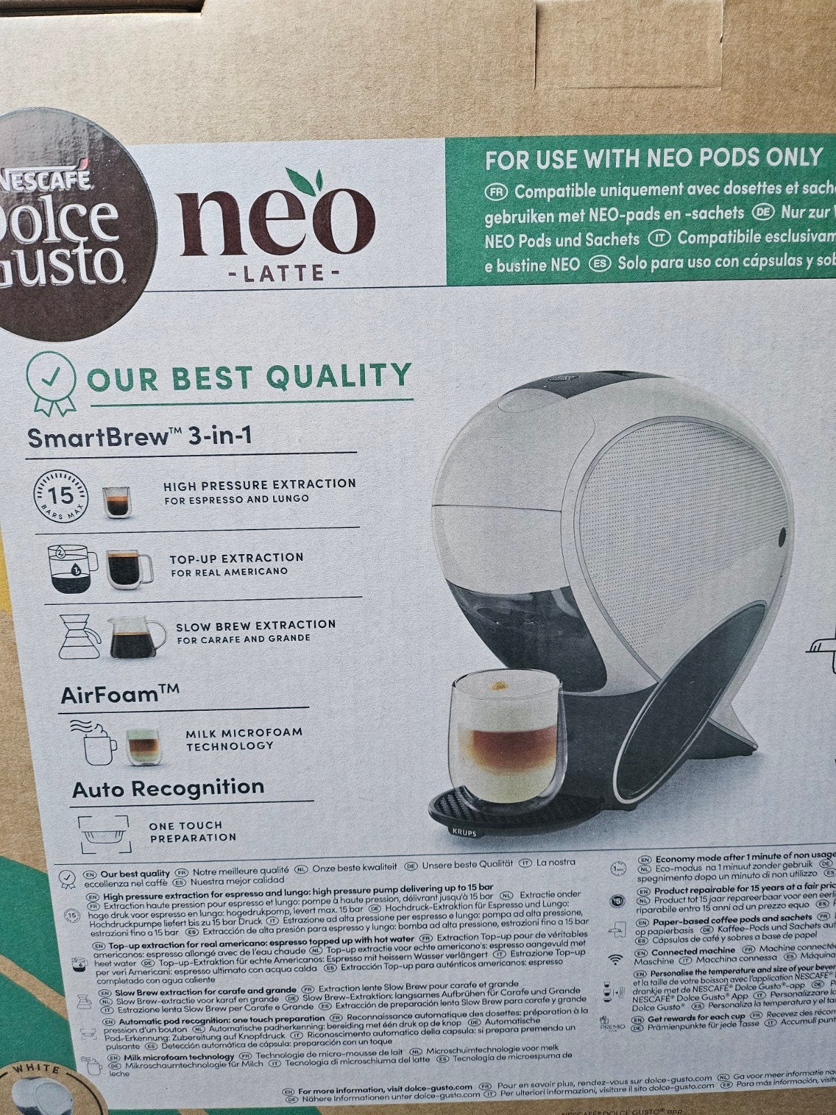 Machine à café Krups Nescafé Dolce Gusto Neo Latte - NEUVE, Electroménager, Enlèvement