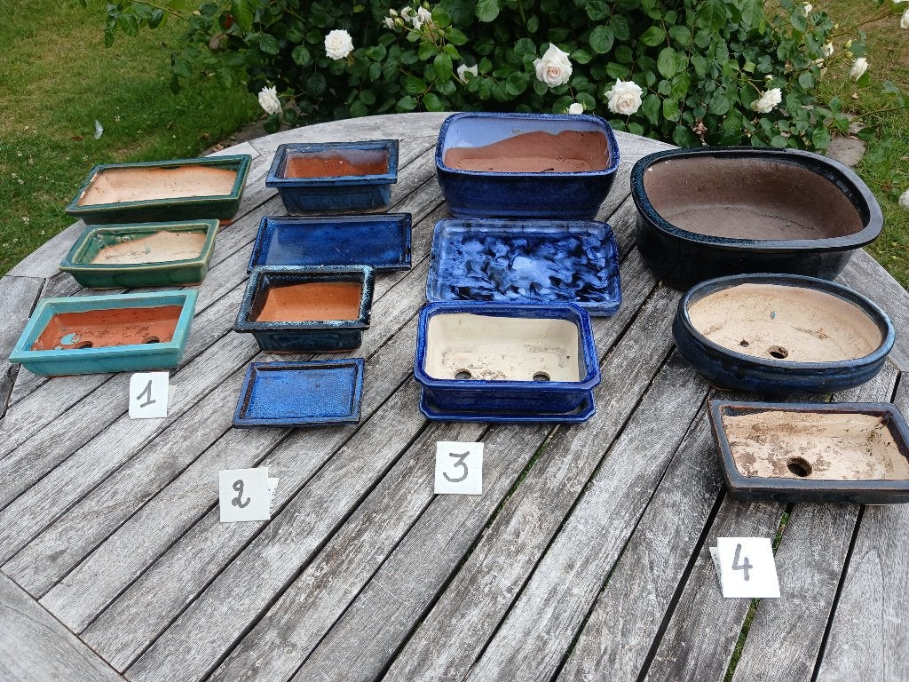 Bonsai pot schaal keramiek blauw groen 10 stuks, Enlèvement ou Envoi