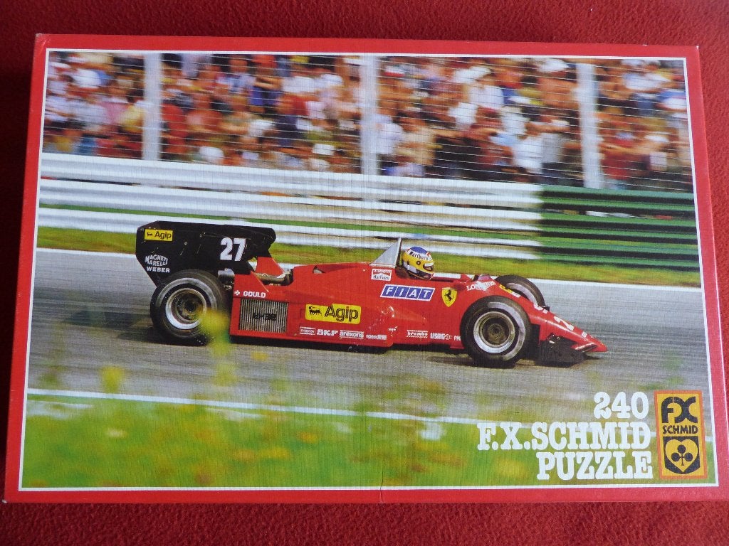 Puzzel F.X. Schmid - racewagen, Hobby en Vrije tijd, Ophalen of Verzenden, Minder dan 500 stukjes, Zo goed als nieuw