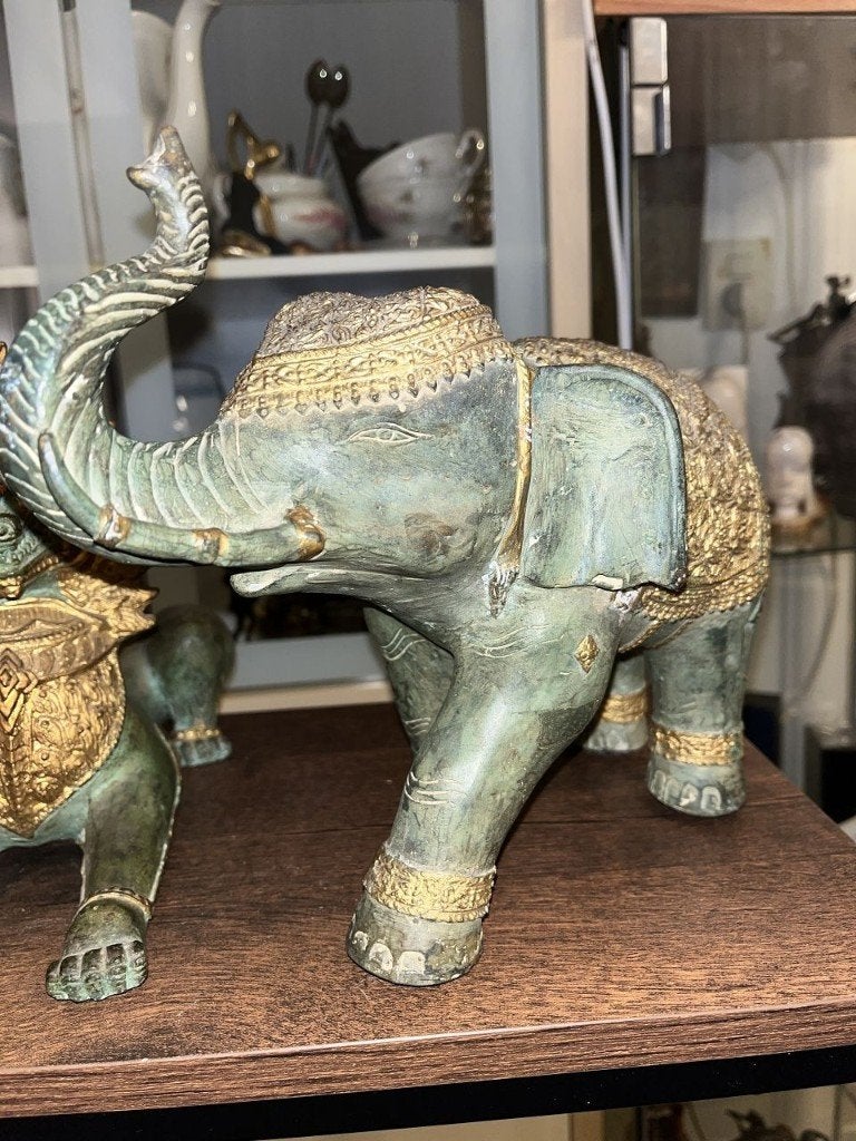 2 sculptures d'éléphants d'Inde et d'Asie vintage, Enlèvement ou Envoi, Bronze