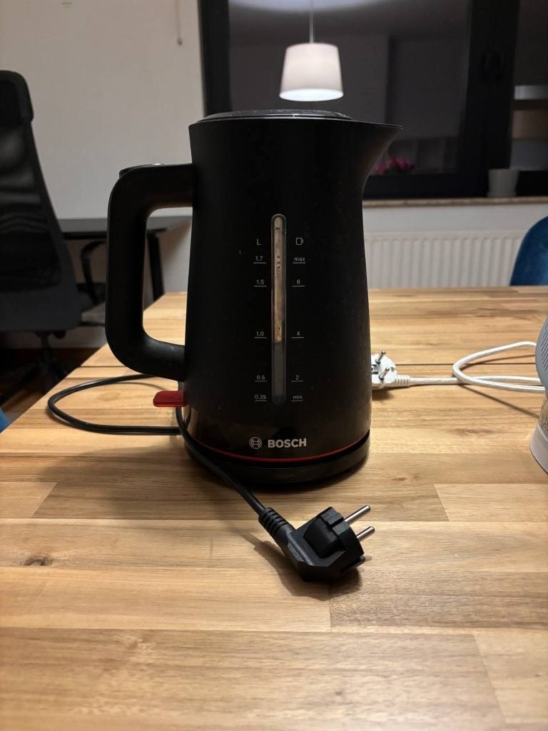 Bosch MyMoment TWK3M123 Kettle 1.7L Black, 1 à 2 litres, Enlèvement ou Envoi, Utilisé, Inox