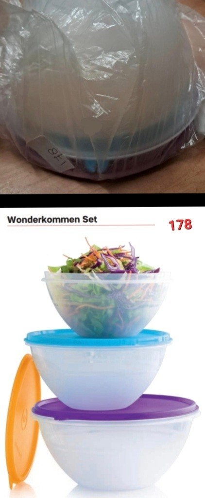Tupperware Wonderkommenset 3-delig (kleur: zie omschrijving), Neuf, Enlèvement ou Envoi, Autres couleurs, Compatible lave-vaisselle