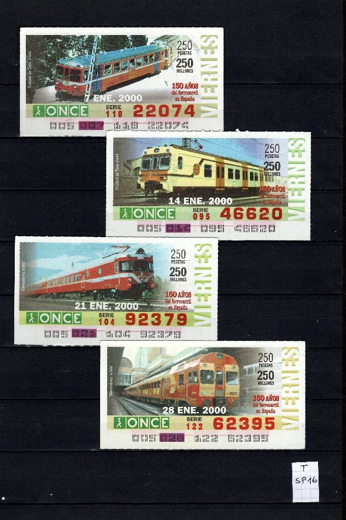 Loterijtickets voor Spanje + treinen (8), Verzenden, Gebruikt, Trein, Overige typen