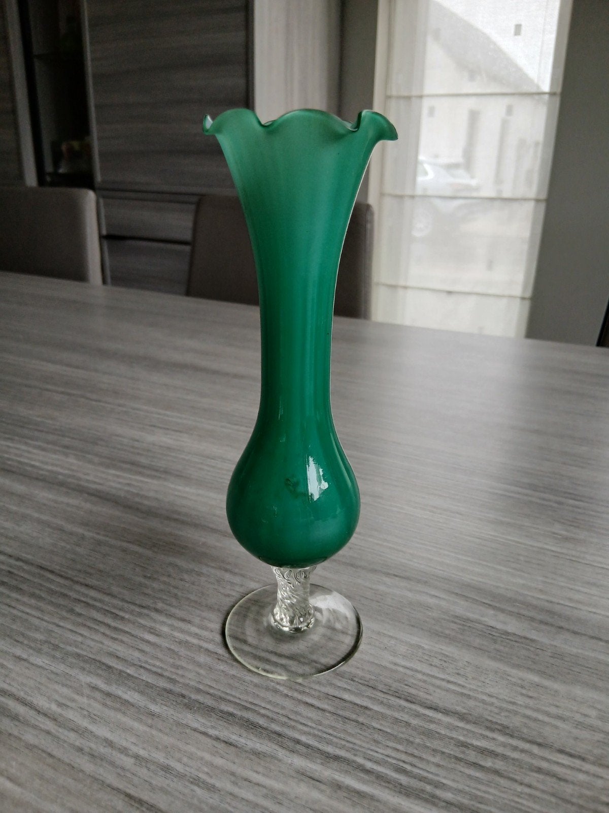 Vase à fleurs vert vintage, Enlèvement