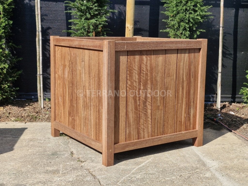 Bac Azobé 100x100x100 – bois dur massif, 25 ans, Neuf, Carré, Enlèvement, 100 cm ou plus