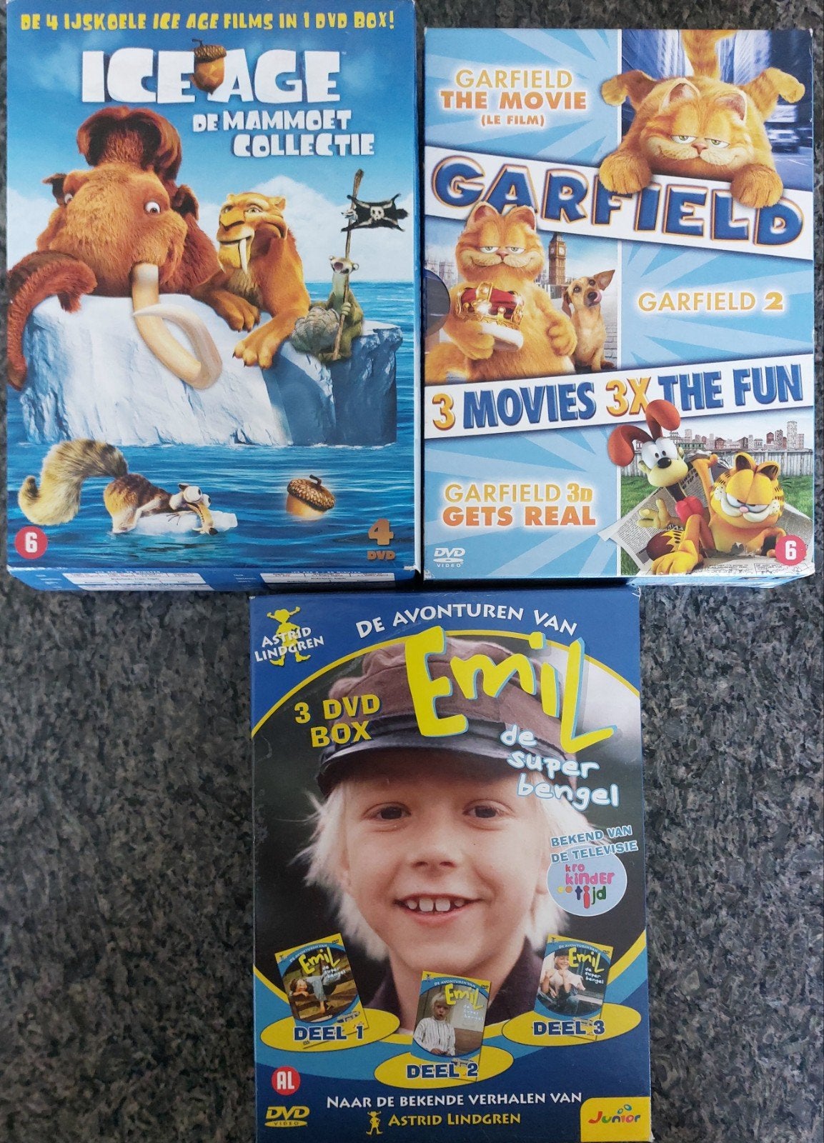 Dvd boxen Ice Age Garfield Emil, Enlèvement ou Envoi