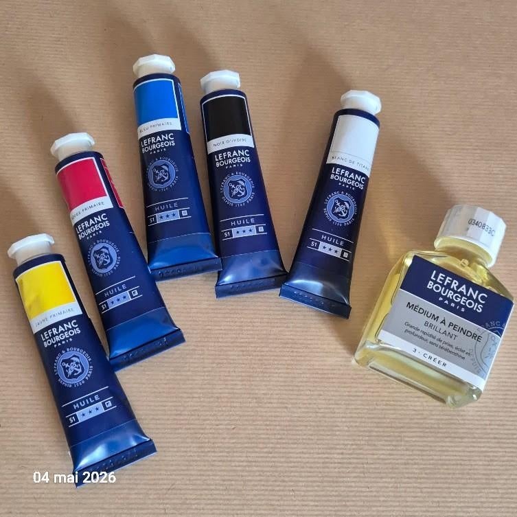 Peinture à l'huile Lefranc Bougeois, les 5 couleurs, Bricolage & Construction, Peinture, Vernis & Laque, Neuf, Moins de 5 litres