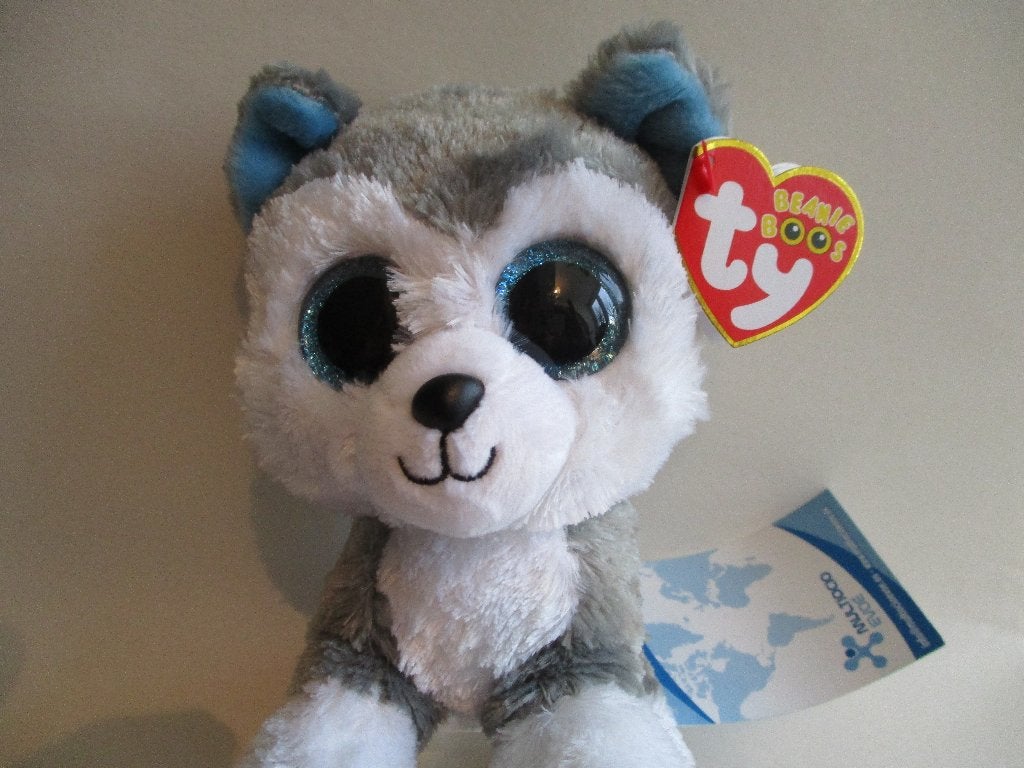 TY: SLUCH-2009- HUSKY - H-15cm. -MINT- EXCELLENT-VINTAGE, Handgemaakt, Nieuw, Hond, Meerkleurig