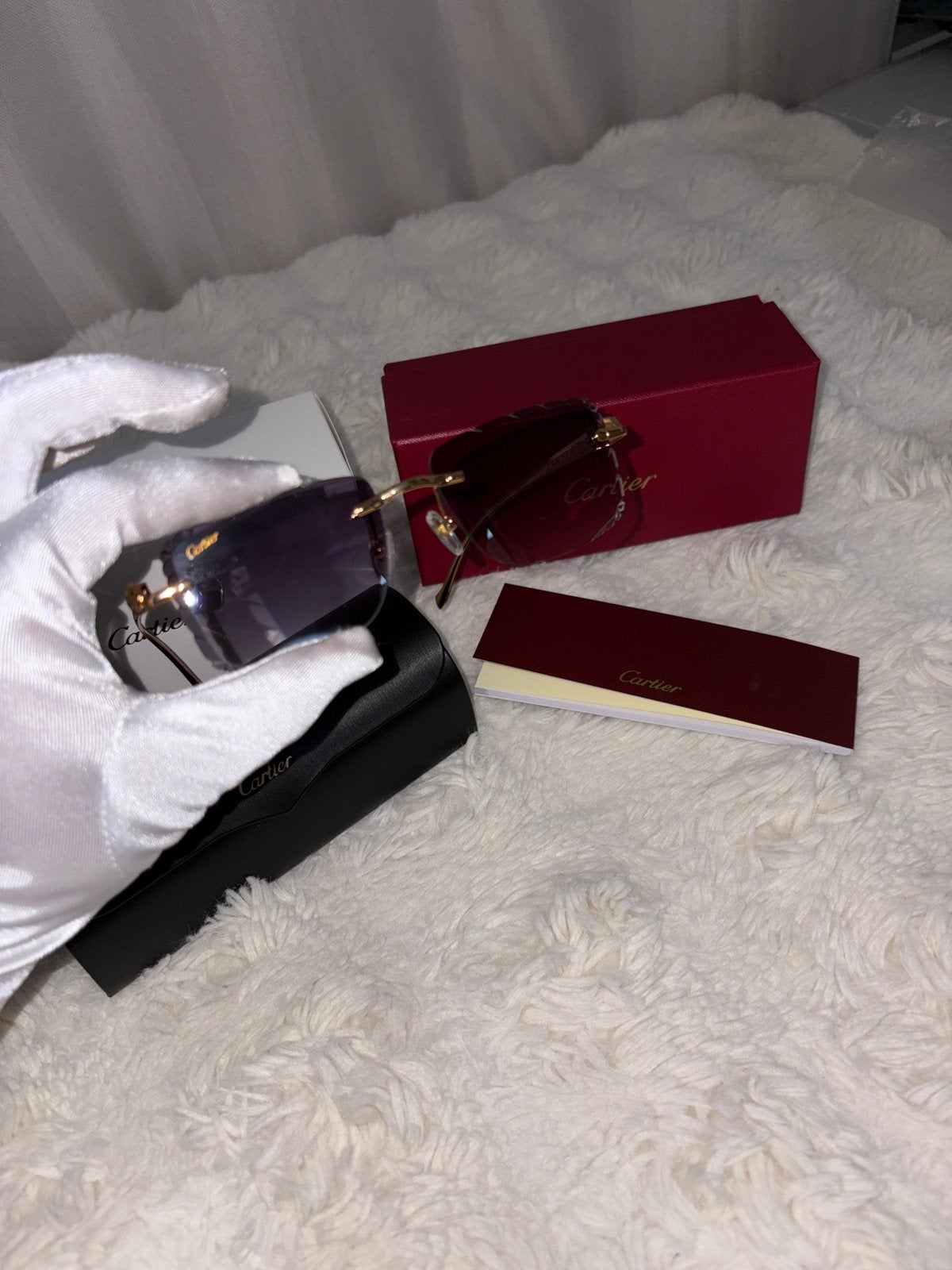 Lunnet de soleil Cartier, Bijoux, Sacs & Beauté, Enlèvement ou Envoi, Comme neuf, Violet, Lunettes