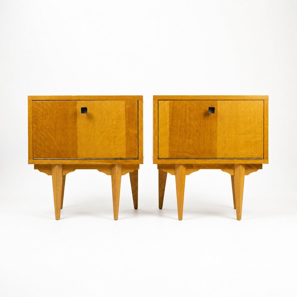 Prachtige set vintage nachtkastjes, Ophalen, Gebruikt, 45 tot 65 cm, Minder dan 55 cm