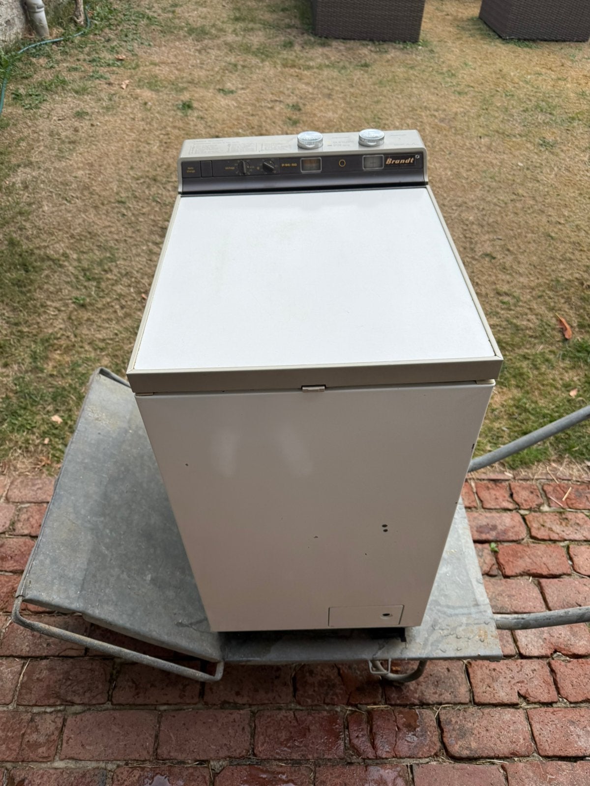 Vintage Brandt P95-50 was-droogcombinatie – retro bovenlader, Verzamelen, Ophalen, Witgoed