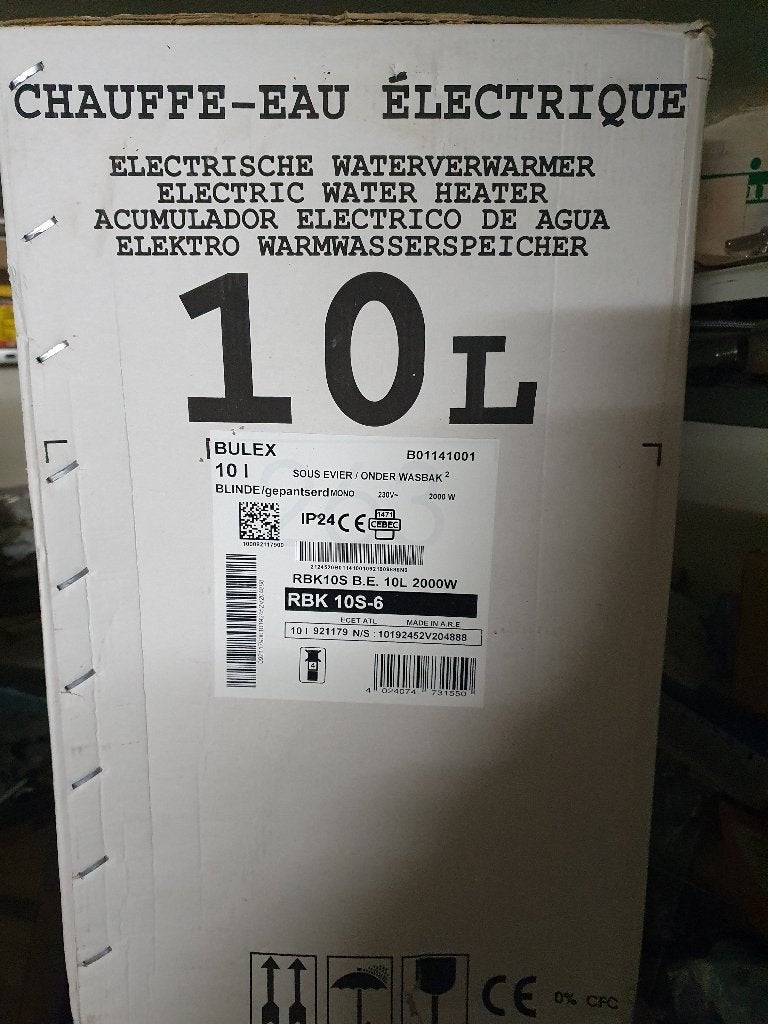 Bulex RBK 10S chauffe-eau électrique 10L sous évier 2000W, Moins de 20 litres, Enlèvement, Neuf, Boiler