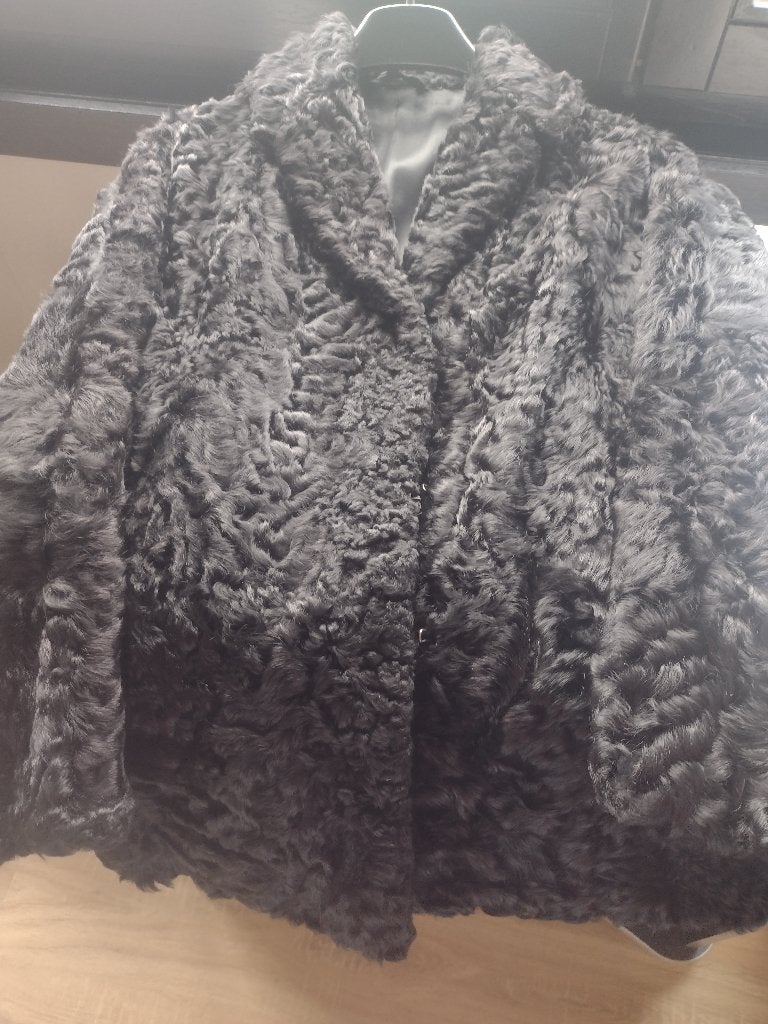 Korte mantel astrakan, Kleding | Dames, Zwart, Gedragen, Ophalen, ANDERE