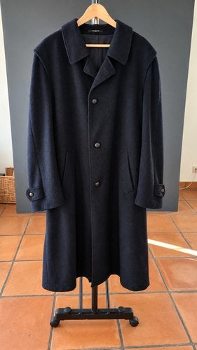 Old England / Steinbock loden herenmantel – maat 54, Blauw, Ophalen of Verzenden, Zo goed als nieuw, Andere
