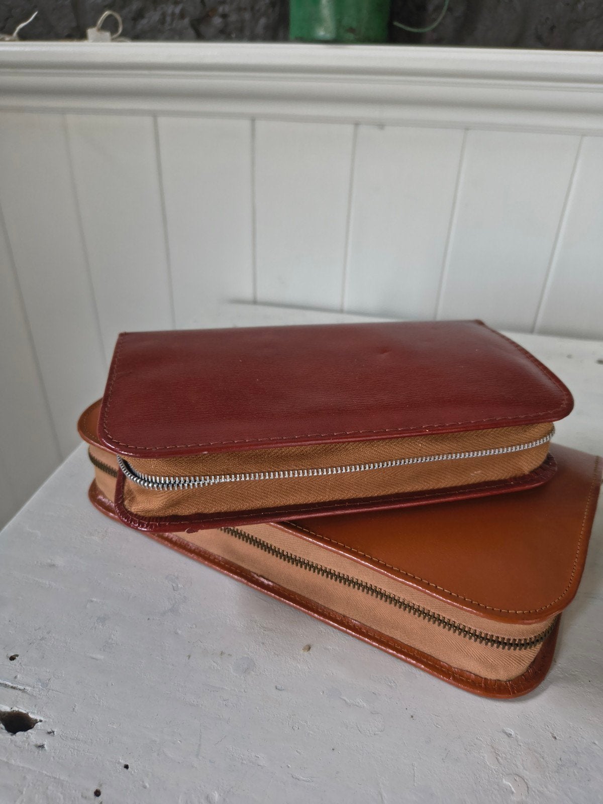 Etui en cuir marron - barbier, Enlèvement ou Envoi