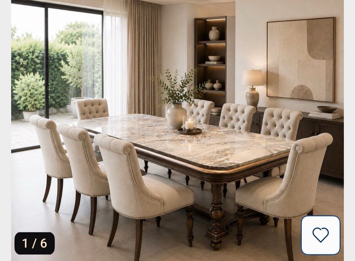 Antieken tafel, 6 stoelen en 2 armstoelen. Henri II, Antiek en Kunst, Ophalen
