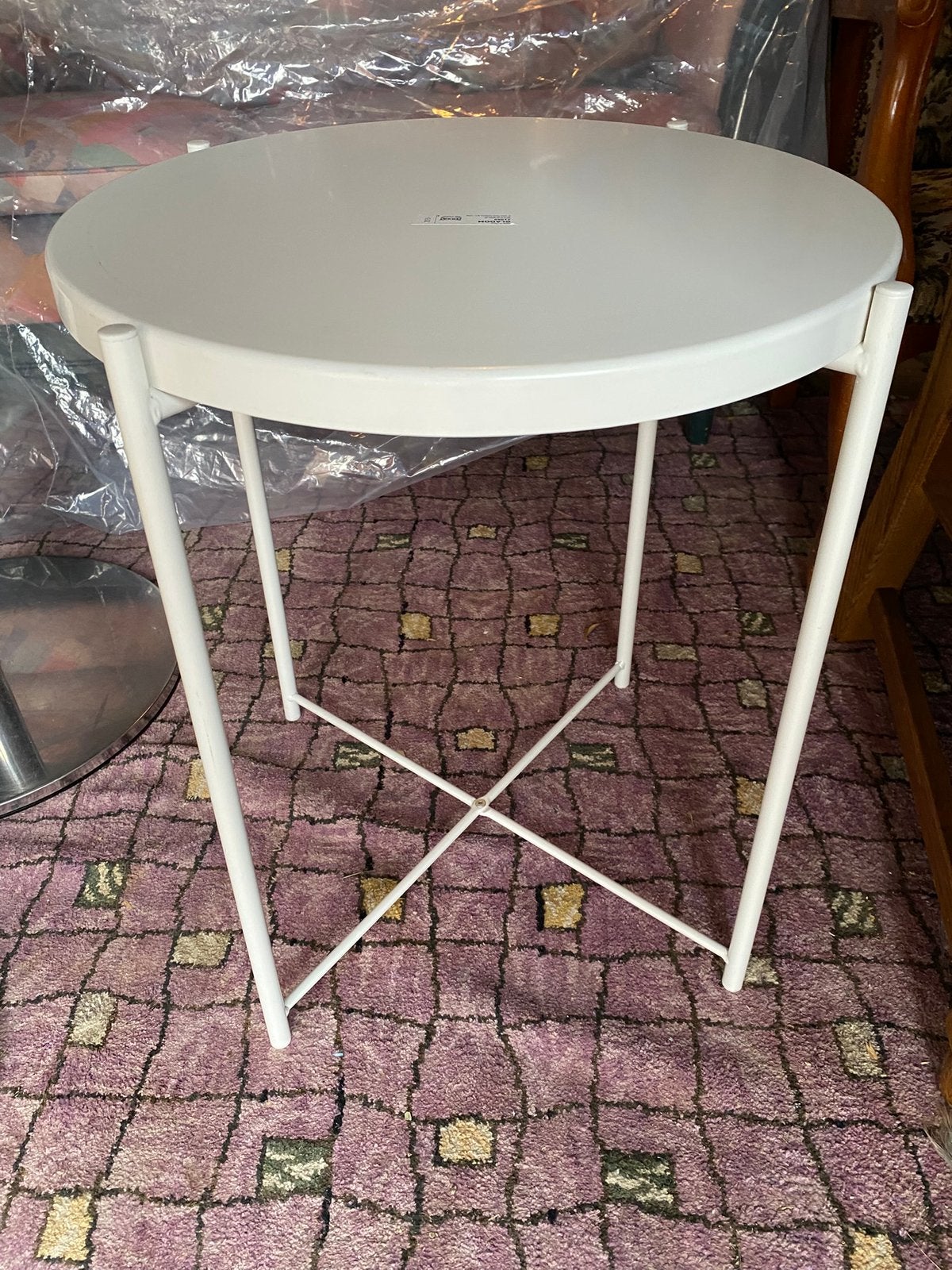 Table d'appoint en métal blanc (nouveauté !), Enlèvement, Comme neuf