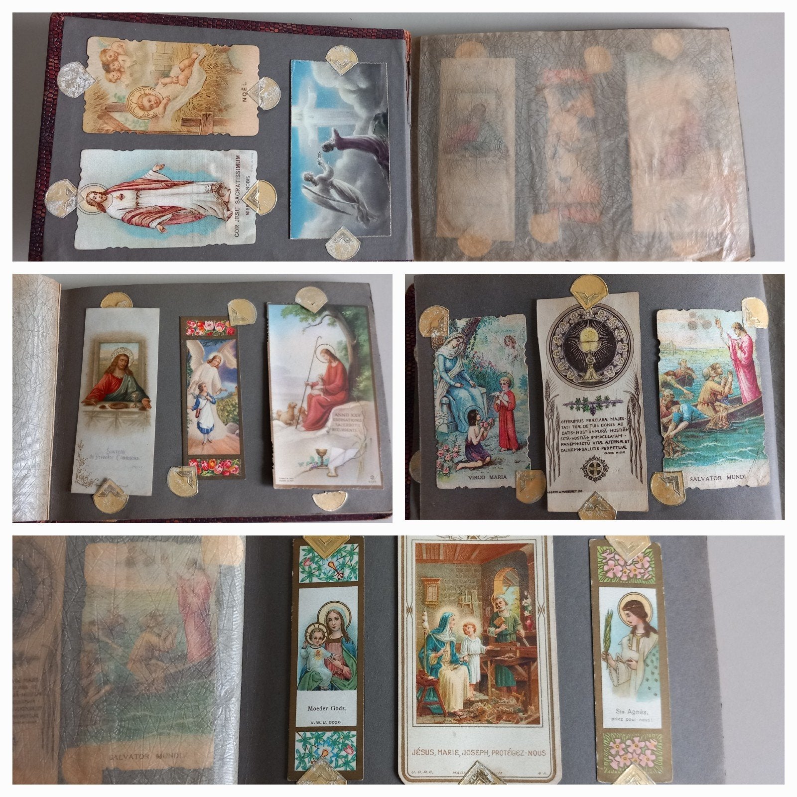 Oud album 84 vrome afbeeldingen jaren 20-30, Verzamelen, Bidprentjes en Rouwkaarten, Ophalen of Verzenden