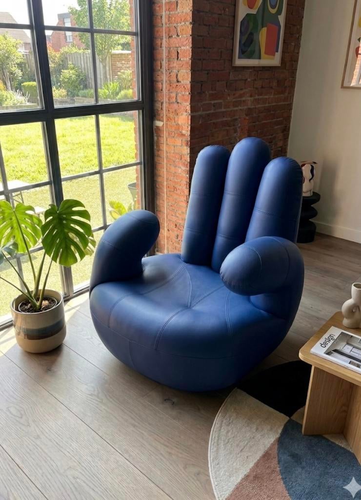Unieke design handzetel, Huis en Inrichting, Fauteuils, Ophalen, Gebruikt
