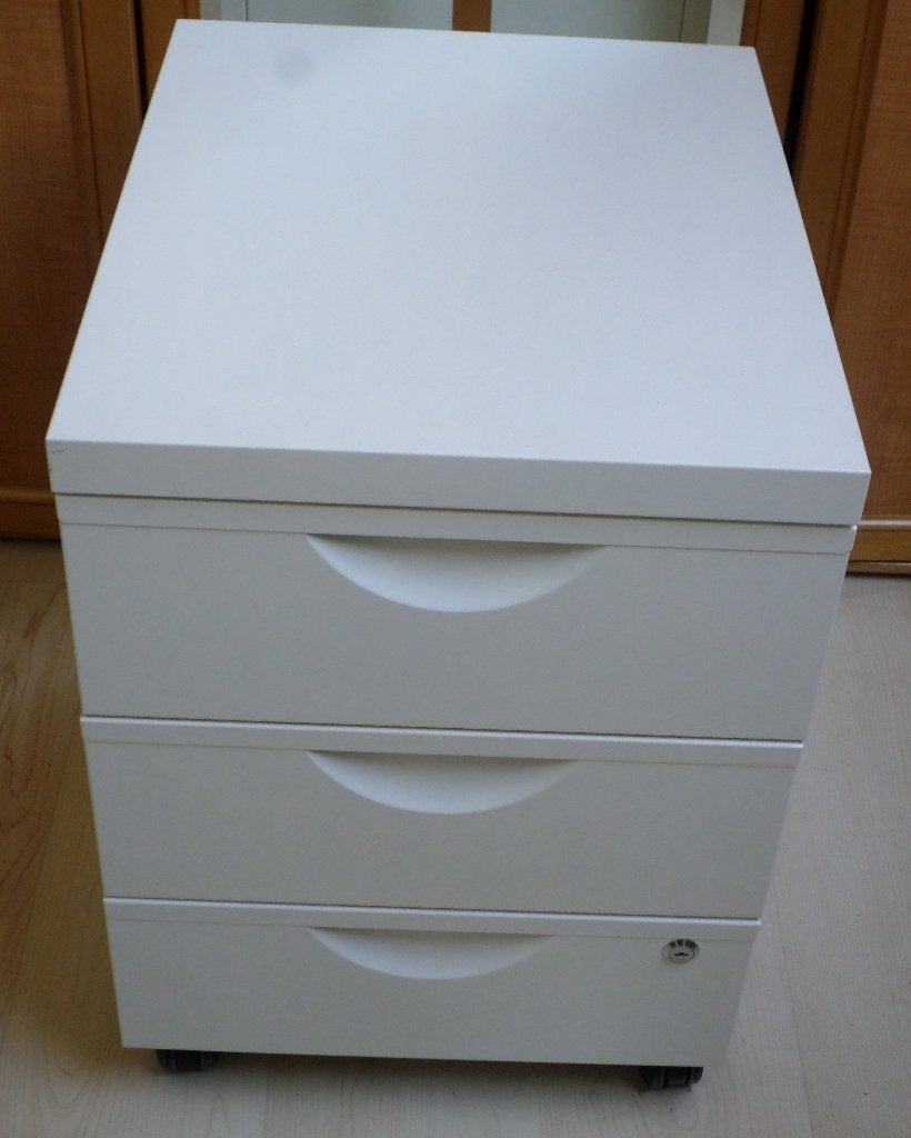 Ladeblok wit Ikea, Metaal, 50 cm, Met wielen, Zo goed als nieuw