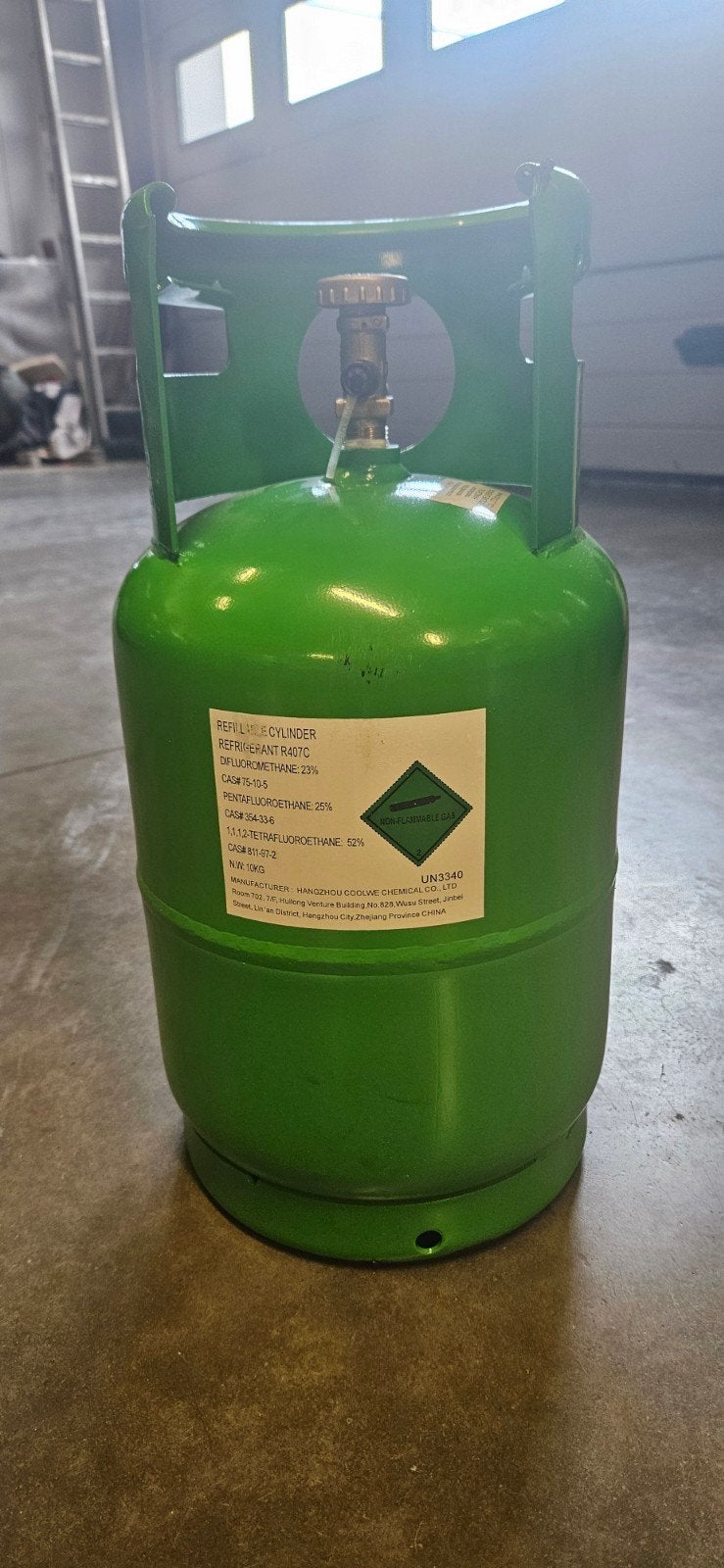 R407C – 10 kg airco, Ophalen