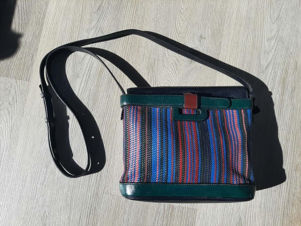 Superbe sac à bandoulière Delvaux en « toile de cuir », Enlèvement ou Envoi, Sac à main